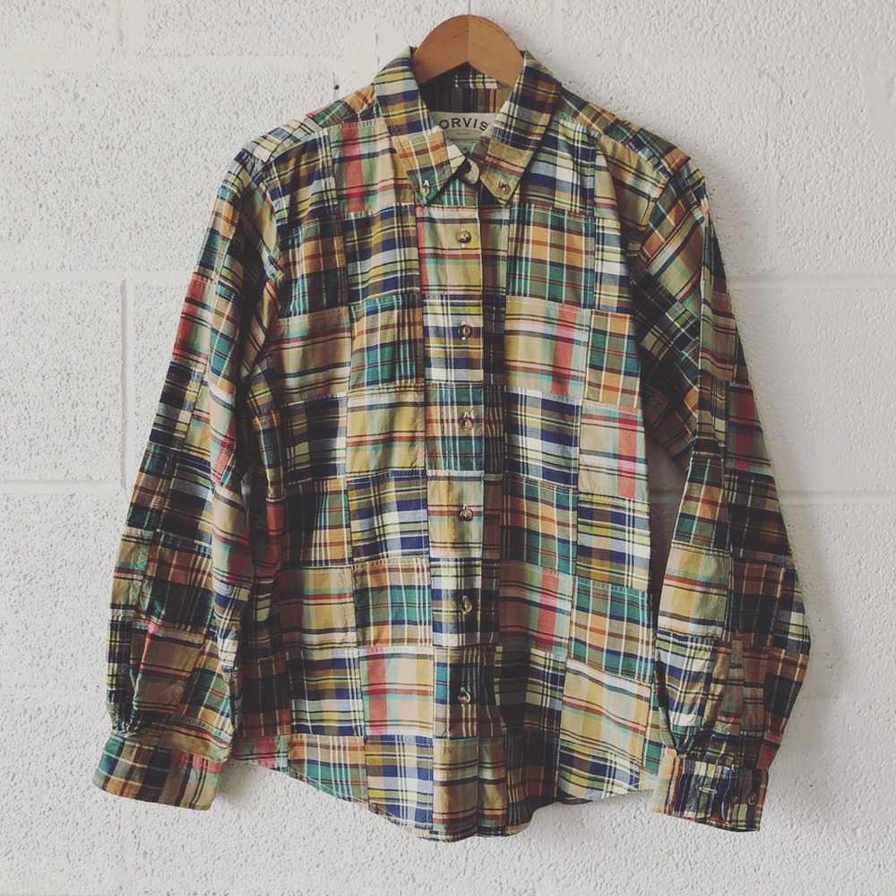 Orvis Plaid Patchwork Button Down Sz: 10 - image 1